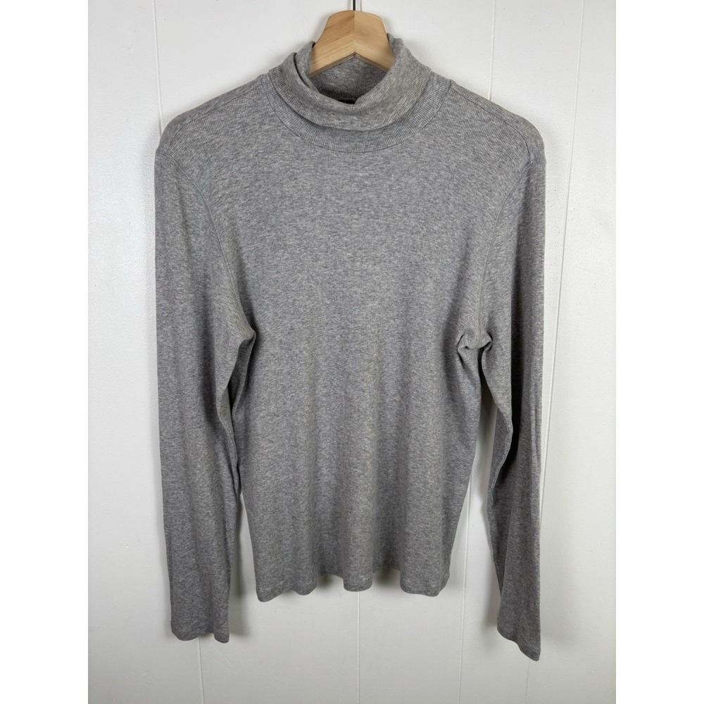 Everlane Gray The Luxe Micro-Rib Turtleneck Pima Cotton Blend Measures Large